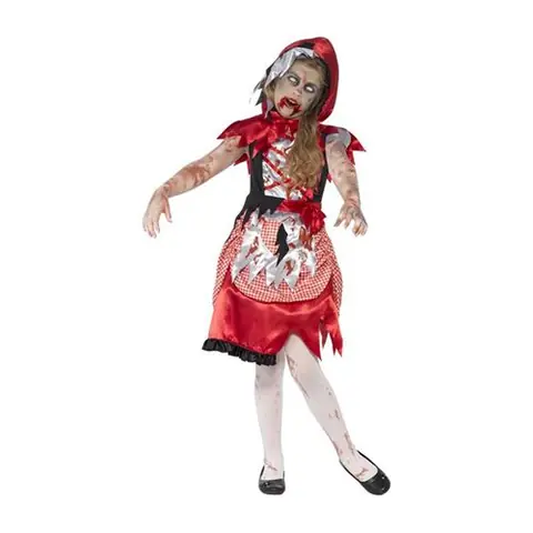 déguisement chaperon rouge zombie fille - 7/9 ans - rouge - générique sm44285/m