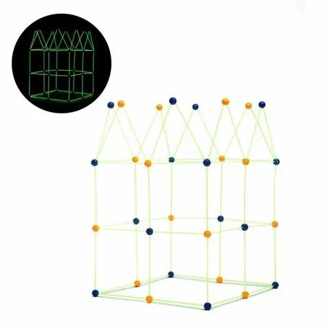 Set de construction - INNOVAGOODS - Builkitt InnovaGoods - 155 pièces - Bâtonnets fluorescents - Housse 120x150 cm