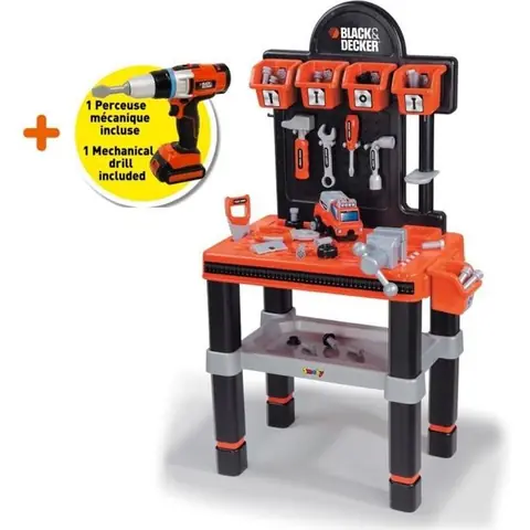 Etabli - SMOBY - Bricolo Center Black & Decker - 60 accessoires - A partir de 3 ans - Intérieur