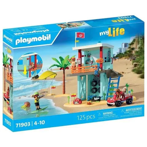 Playmobil 71903 Poste de secours & voiturette de plage My Life Vacances à la plage 125 pièces Dès 4 ans