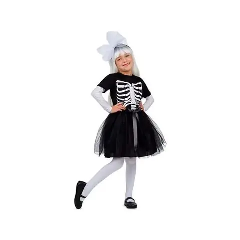 déguisement squelette tutu fille - 5/6 ans - noir - unimasa 206314