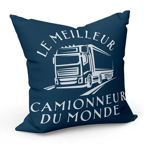 Fabulous Coussin Bleu Le Meilleur Camionneur du Monde [40x40 cm]