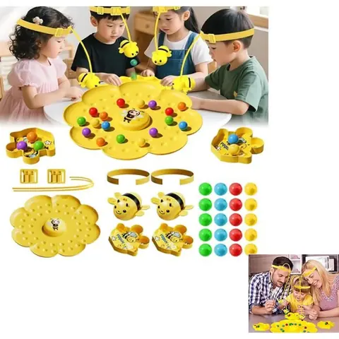 JEU DE SOCIETE Jeu des Abeilles animéesJeu magnétique de cueillette de Haricots dabeilles et de pêche à la TableMini Ruche