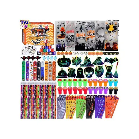 Ensemble accessoires fête Halloween - Accessoires de Fête Halloween 192 Pièces - 24 sacs DIY - Matériaux sûrs - Mixte