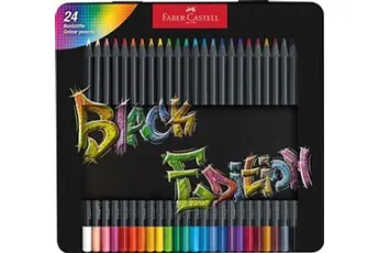 Boîte métal de 24 crayons couleur Black Edition