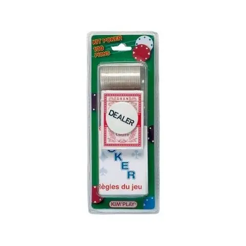 Jeu de cartes - KIM PLAY - Pack poker 100 jetons - Mixte - A partir de 10 ans