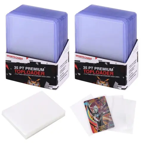 Lot de 50 Toploaders et Protège-Cartes-Protection Haute Qualité pour Cartes Pokémon Magic MTG Yu-Gi-Oh! et Cartes à Collectionner