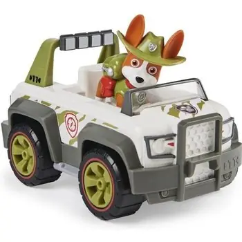LA PAT' PATROUILLE - VEHICULE + FIGURINE TRACKER - 6061801 - Véhicule 15 cm Avec 1 Figurine À Collectionner Paw Patrol - Jouet 3 Ans