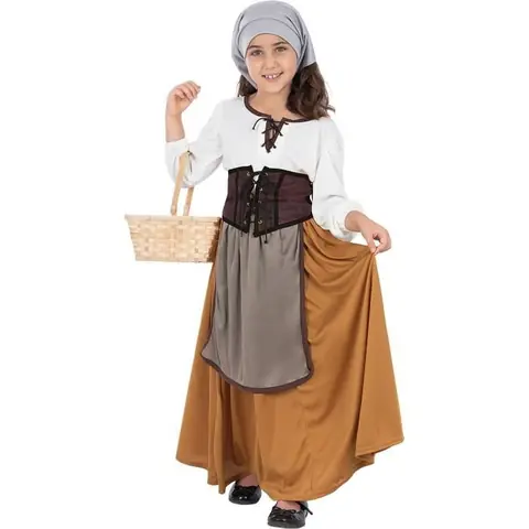 Déguisement paysanne médiévale fille- 120968- Funidelia- Déguisement fille et accessoires Halloween carnaval et Noel