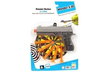 WONDERKIDS - A0602178 - Pistolet à Fléchettes - Ensemble composé d'un pistolet, de 5 flèches et d'une cible
