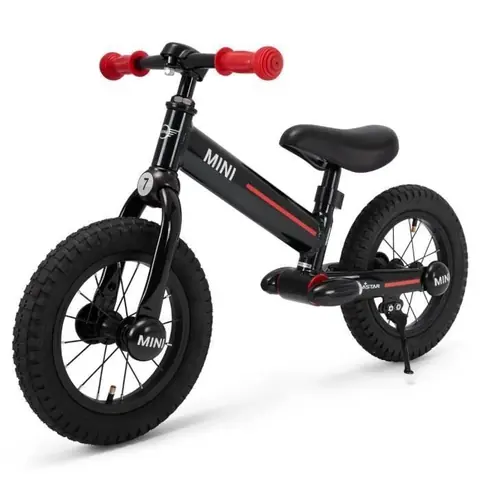 Draisienne enfant MINI 3–6 ans - Pneus 12 caoutchouc - Siège réglable 37–50 cm - Noir - Licence officielle