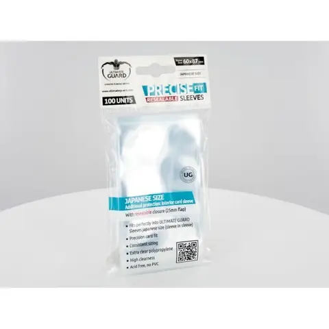 Ultimate Guard 100 pochettes refermables Precise-Fit Sleeves format japonais Transparent