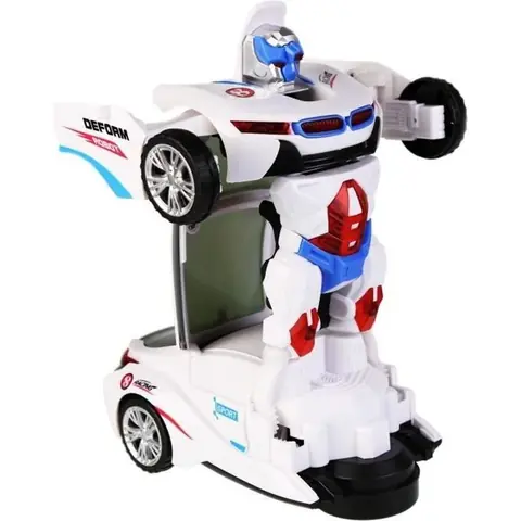 Jouet - Robot Racer - Transformable - Musical - Lumineux - Blanc
