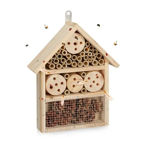 Relaxdays Hôtel à insectes en kit refuge insecte coccinelle à monter maison à insectes 33 x 245 x 7 cm nature