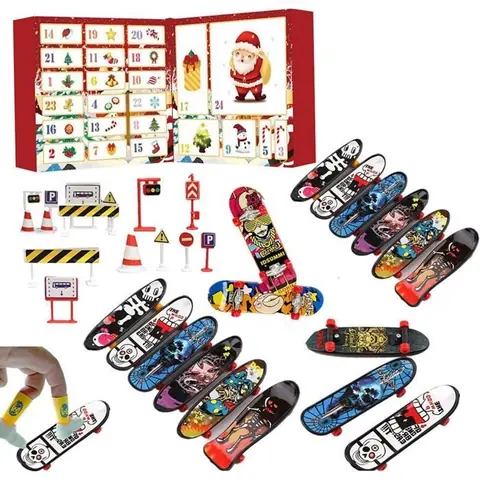 Jouets - Calendrier de lAvent Mini Finger Skateboard - 24 jours - Multicolore - Pour enfants