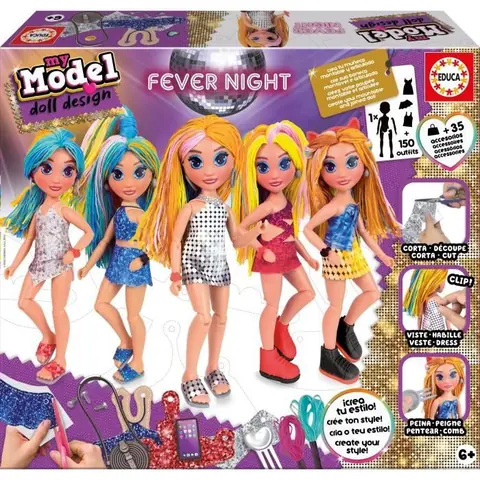 Jeu créatif - EDUCA - My Model Doll Design FEVER NIGHT - Crée ta poupée personnalisée et deviens styliste