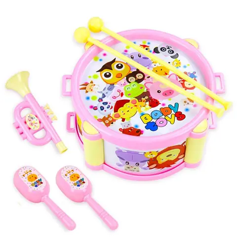 Ensemble de 6 batteries pour enfants jouets instruments de musique baguettes jouets éducatifs précoces cadeau pour enfants en