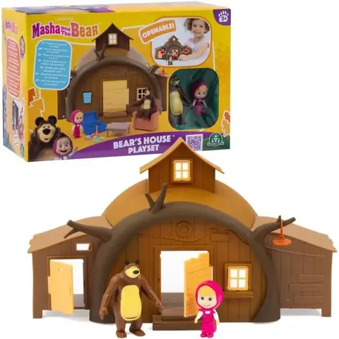 Maison de Michka - GPTOYS - MASHA & MICHKA - MHA22 - 2 figurines incluses + 15 accessoires - Dès 3 ans