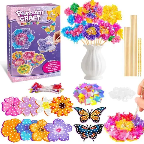 Kit bricolage fleurs enfant loisirs créatifs cadeau fille 4-10 ans - 1 set multicolore universel - kit créatif enfant fle Lumiryn