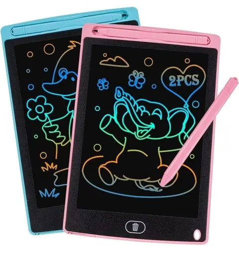 2 Tablettes décriture LCD 85 Pouces - Colorées Effaçables et Réutilisables - Jouet éducatif idéal pour enfants de 2 à 7 ans !