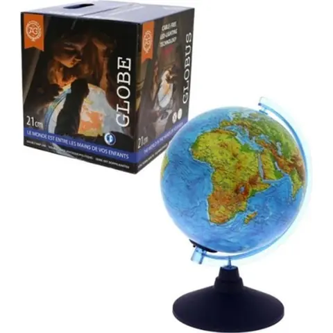Globe terrestre 21 cm avec led +appli