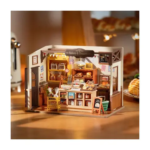 Puzzle 3D en bois à construire - ROBOTIME Kit de maison miniature à monter soi-même Beckas Baking House