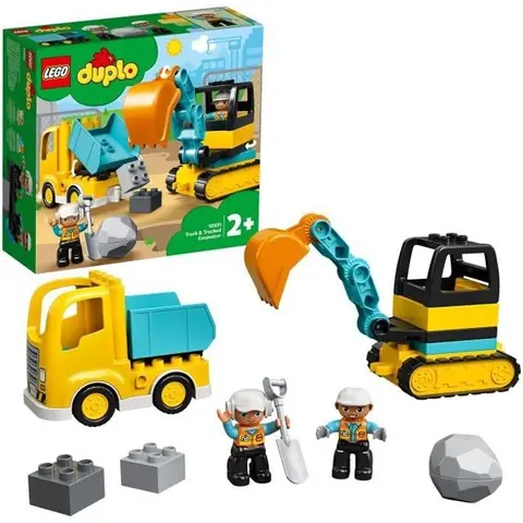 LEGO® 10931 DUPLO Le Camion Et La Pelleteuse Engin de chantier Jouet Pour Les Enfants De 2 ans et +