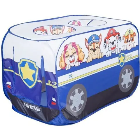 Tente de Jeu Pop Up - Pat Patrouille - Forme de Voiture - Fonction Pliante - Bleu - Blanc