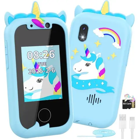 Telephone Portable pour Enfant Smartphone Enfant Jouets Fille 3-10 AnsTéléphone Licornes 24 Pouces Cadeaux danniversaire Noël-2