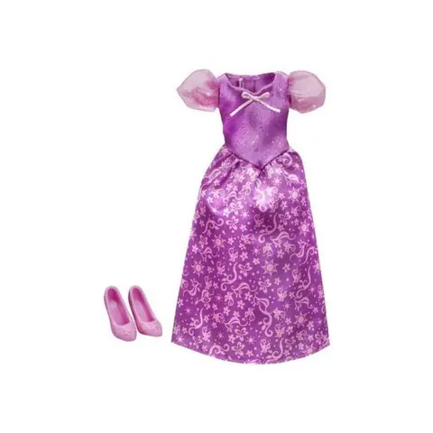 Disney Princesse - Poupee et Mini-Poupee - Tenue Princesse Raiponce - Robe Rose Et Violette De Bal Avec Chaussure - Habit