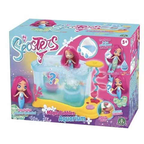 Seasters  , Bubble Aquarium avec poupée sirène surprise, Princesse qui se transforme en Sirène, avec accessoires secrets