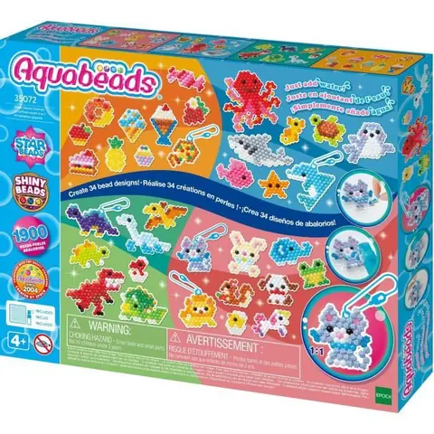 Le coffret créatif 4 en 1 - AQUABEADS - 35072 - 1900 perles pour créations à vaporiser