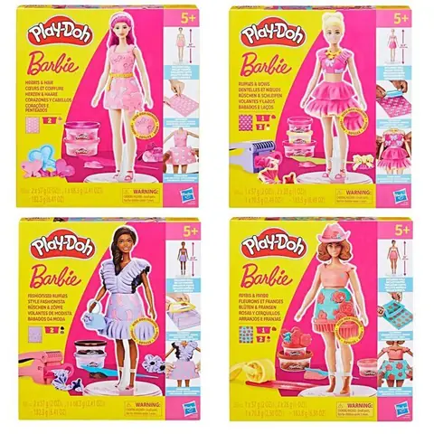 Kit de design de poupées - Play-Doh - Playdoh Barbie - Créativité - Jeux de rôle - Facile à utiliser - Pour enfants