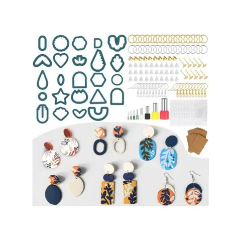 Kit demporte-pièces en argile polymère - 142 pièces - Fabrication de bijoux - Mixte - À partir de 6 ans