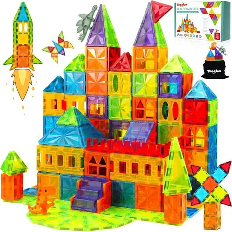 Construction Magnétiques Enfants52 Pièces Blocs De Construction Magnétiques Enfants 3 4 5 6 7 8 Ans Jouets 3D De Jeux Constructio
