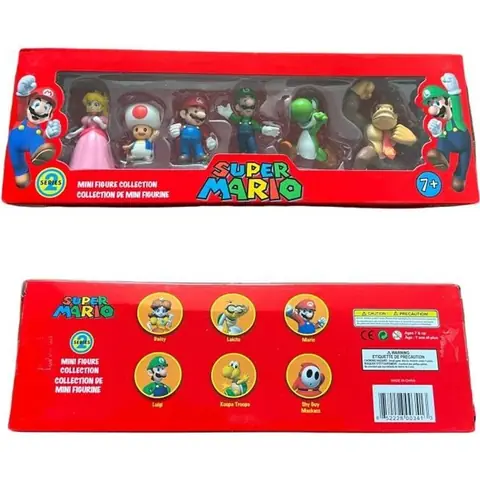 Coffret 6 figurines Super Mario - MARIOBROS - Séries 2 - Multicouleur - Rouge - Mixte - Enfant