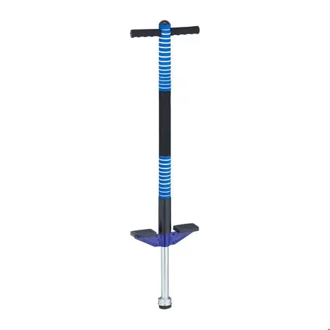 Relaxdays Bâton sauteur pour votre enfant charge maximale : 35 kg rembourré antidérapant acier inox extérieur bleu