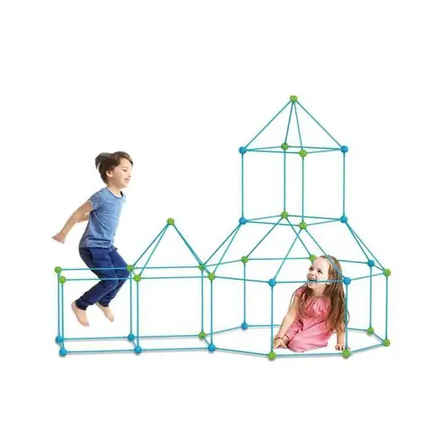 Kits de construction de forts pour enfants - Maison Jouet - Construisez votre cabane - 120 pièces - Plastique Label