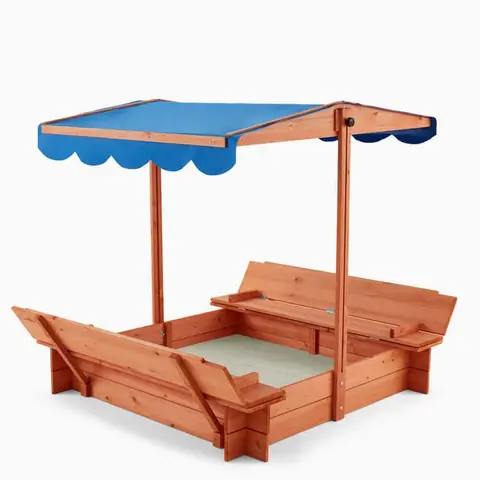 Bac à sable HOME DELUXE BUDDELKISTE Dimensions: 110 x 110 x 110 cm I jouets pour enfants Bac à sable avec toit