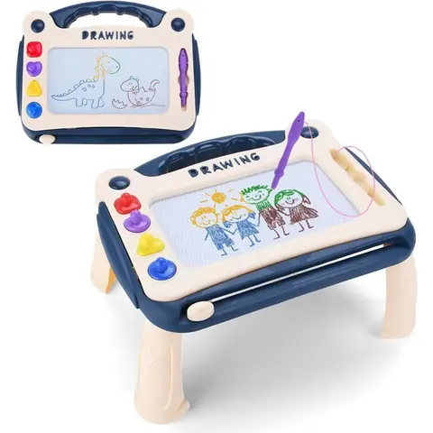 Ardoise Magique Grande avec PiedsTableau de Dessin Magnétique Effaçable pour Enfant Jouets 2-5 Ans avec autocollant