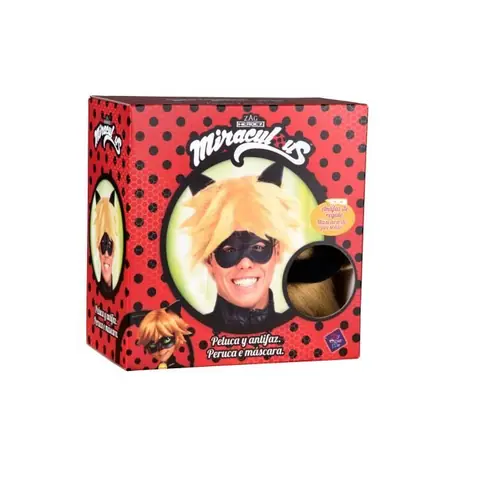 Coffret perruque et masque Chat Noir Miraculous adulte