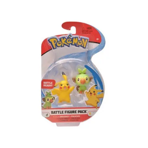 Coffret 2 Pokemon Ouistempo + Pikachu - Figurine De Combat - Pokemon Jaune Et Vert - Jouet Garcon