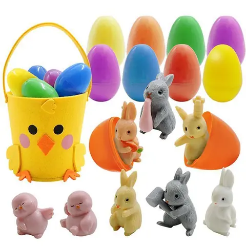Œufs de Pâques - OKUMGGYJ - Jouets fantaisie - Écologiques - Lavables - Couleurs variées