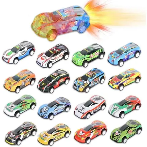 Jouets - Voitures de course - 16 pièces - Multicolore - Pour enfants à partir de 3 ans