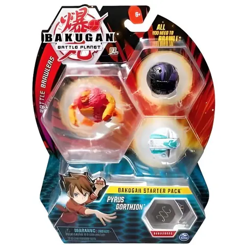 Pour Bakugan - Pack De Demarrage Pyrus Gorthion : 3 Boules (rouge noir Blanche) - Battle Planet