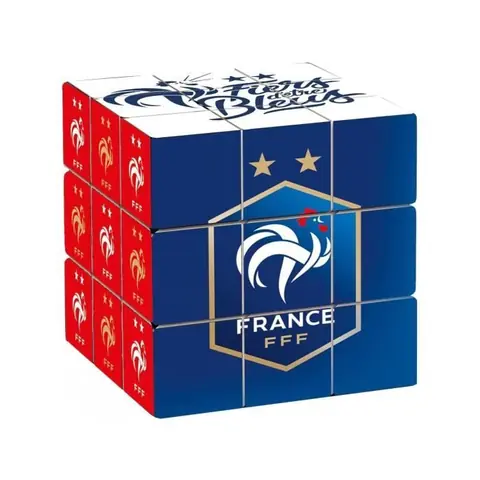 Cube 3x3 Equipe de France - Megableu - Casse-tête Rubiks - Supportez les Bleus !