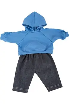 vêtement de poupée pull et pantalon 35-45 cm coton bleu