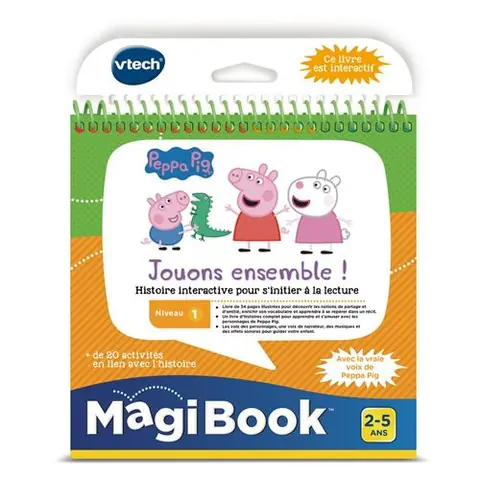 VTECH - Livre Interactif Magibook - Peppa Pig, Jouons Ensemble