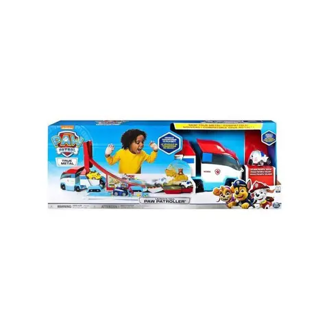Pat Patrouille - Camion Transformable 2 en 1 Avec piste De Lancement + 1 véhicules métal Robo Dog - Voiture - Figurine - Nouveauté