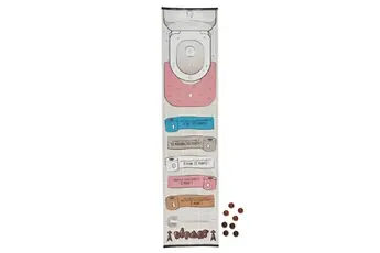 Jeu du curling "crotte" en plastique blanc et rose -  -